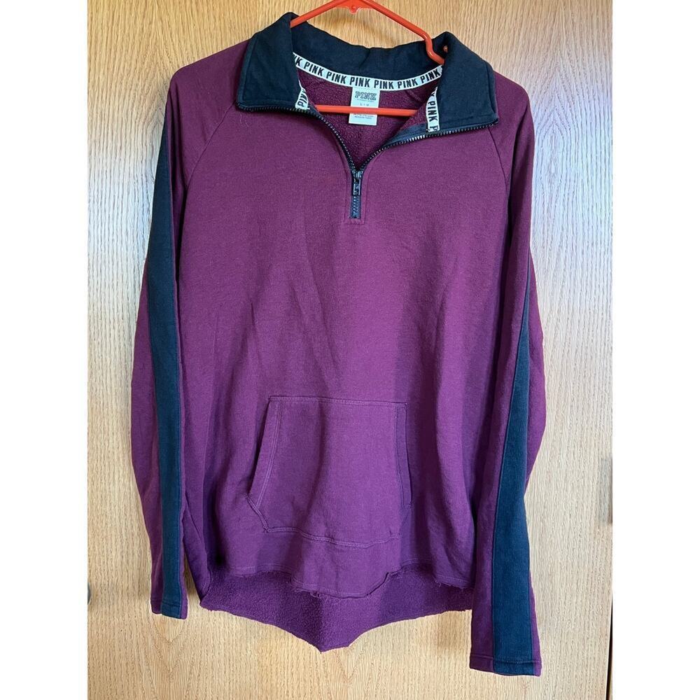 Victoria's secret 1/4 zip maroon sweatshirt, women's size L